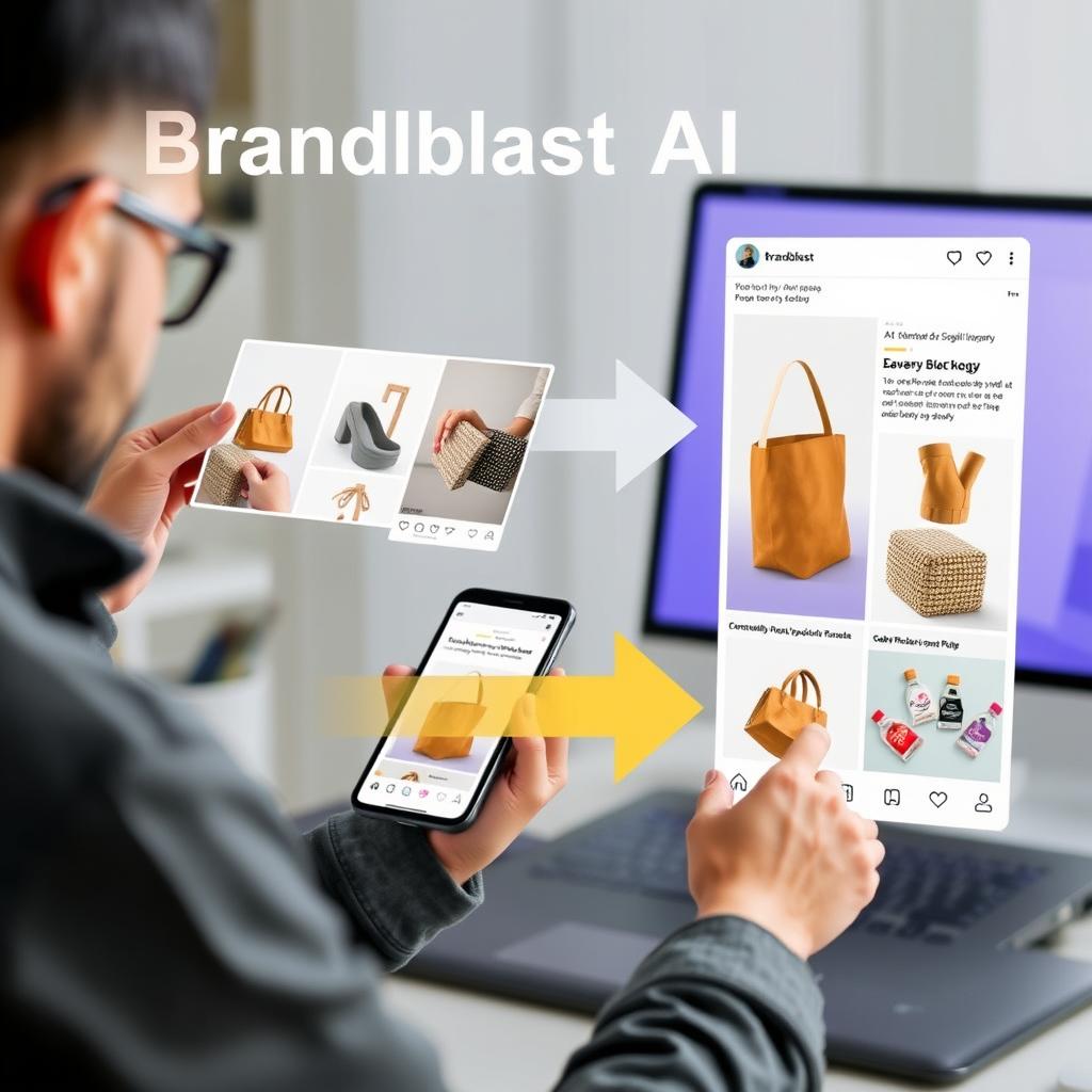 E-commerce business promoting products with Brandblast AI