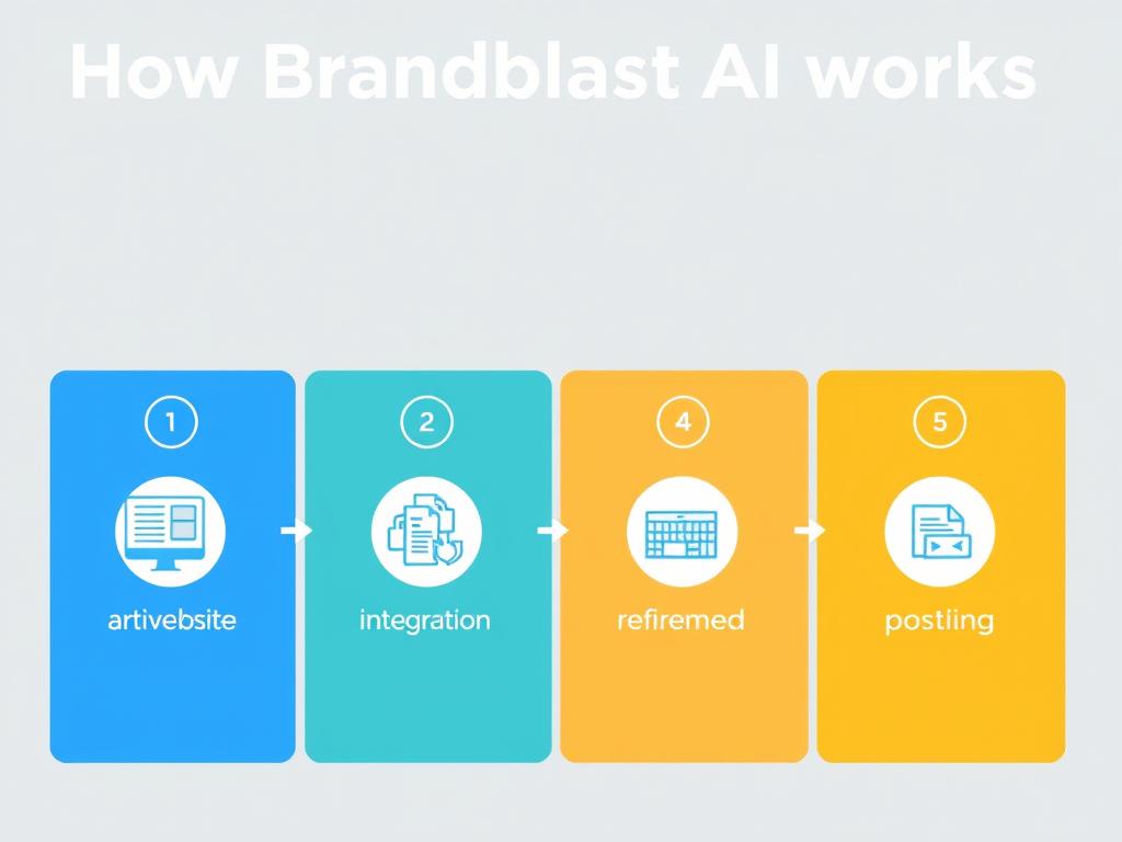 Step-by-step process of how Brandblast AI creates social media content
